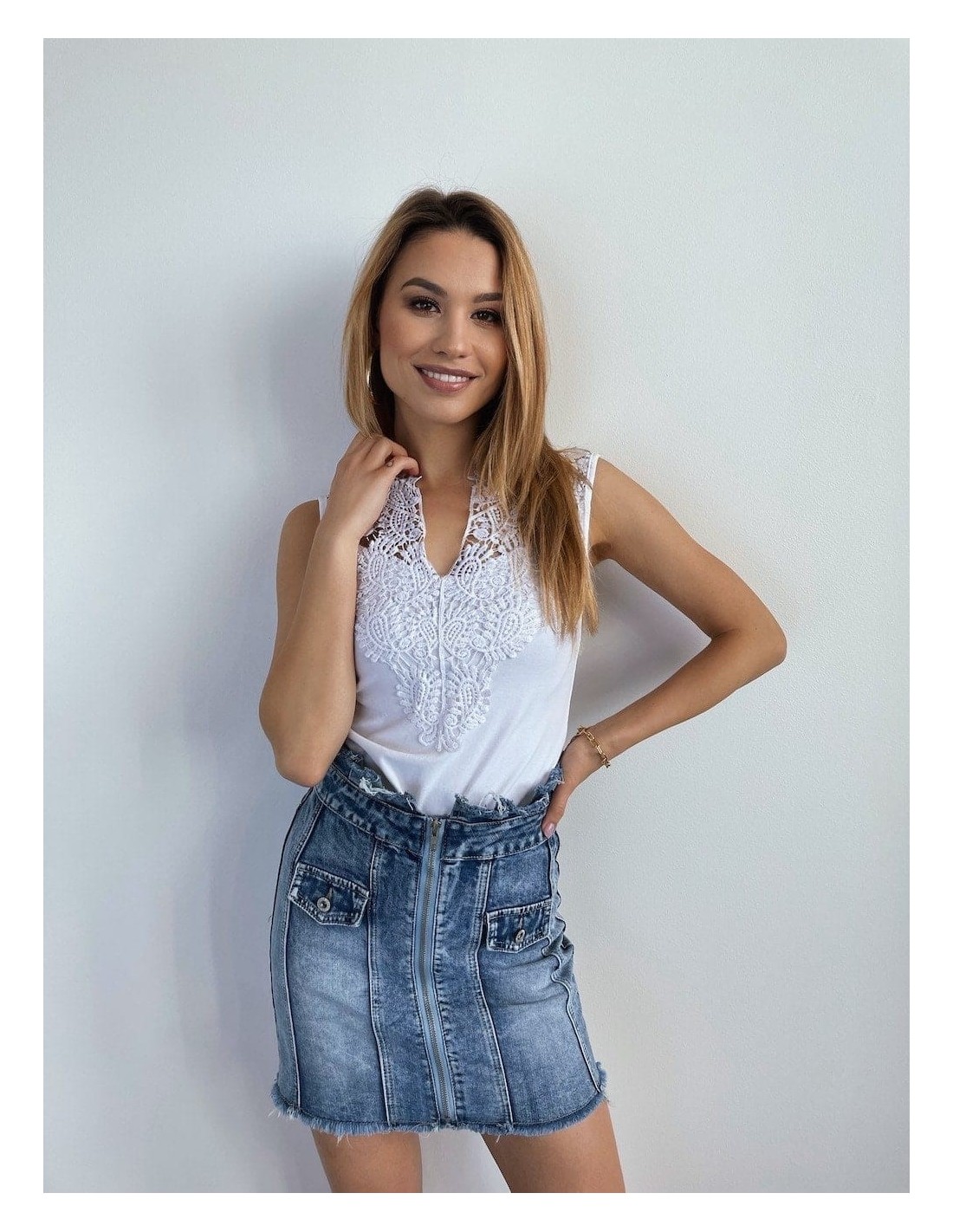 Jeansrock mit Reißverschluss 9059 – Online-Shop – Boutique